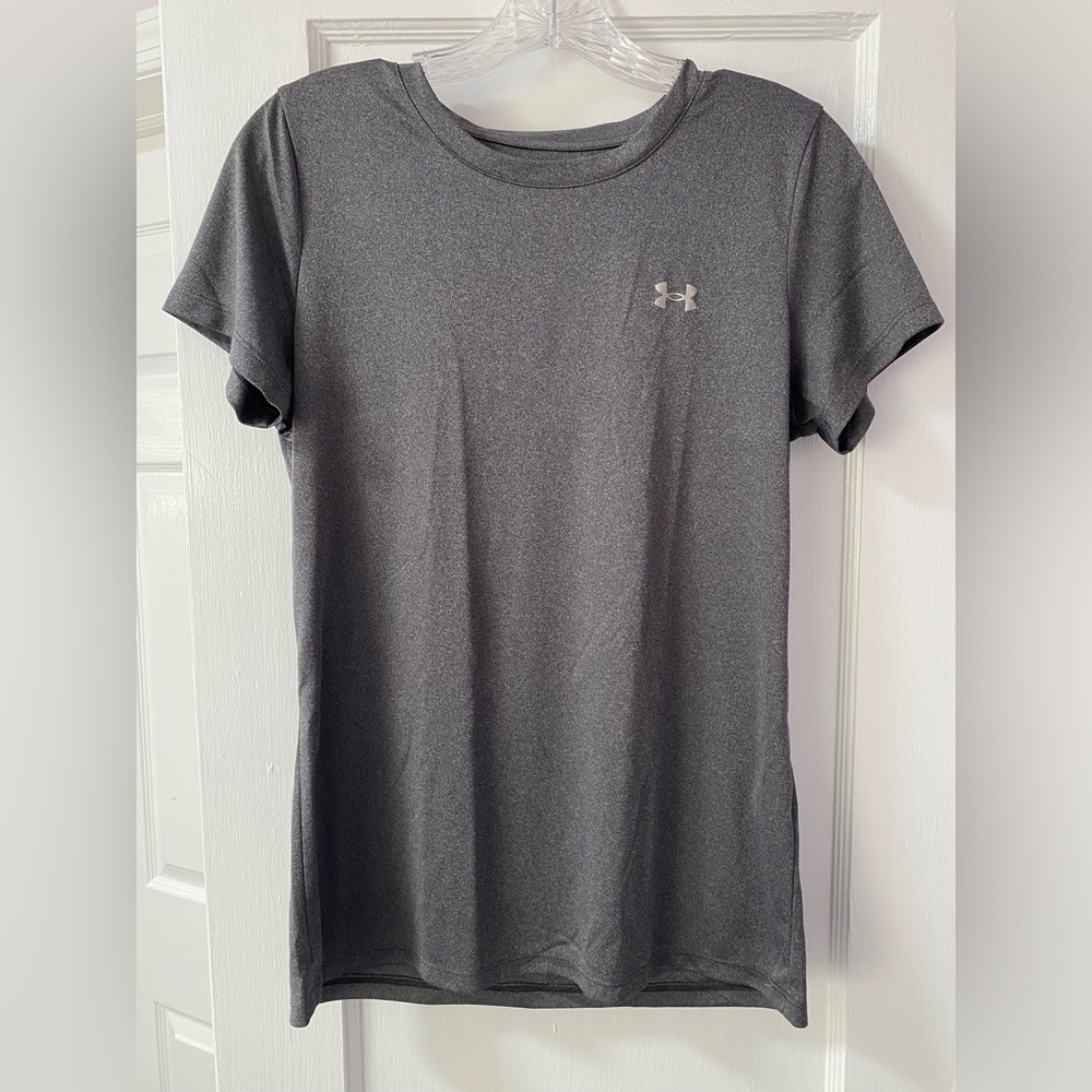 Women's UA Velocity Solid Crew Short Sleeve in Metallic Silver
